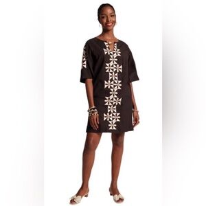 Frances Valentine Charming Kaftan embroidered mini dress